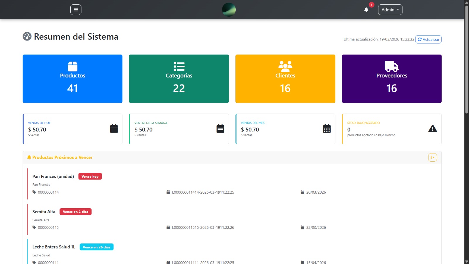 Vista previa del sistema FlexInventory